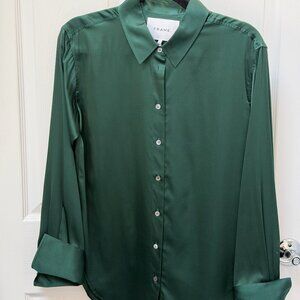 Frame The Standard Shirt in Emerald Green -- Size Small